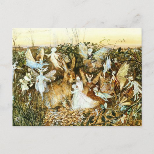Fairies en konijn briefkaart (Voorkant)