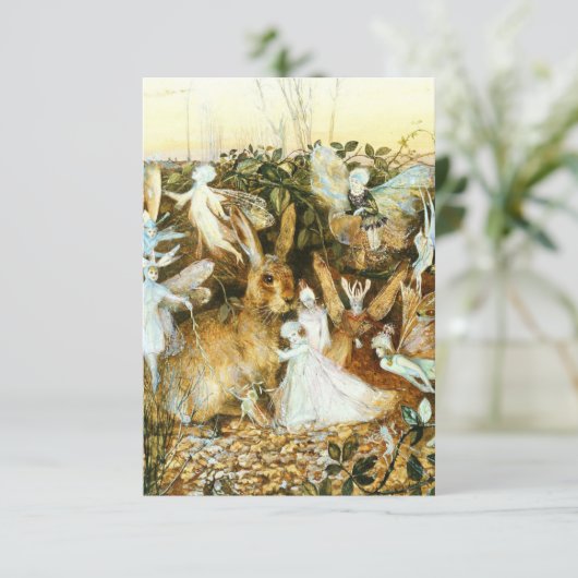 Fairies en konijn informatiekaartje (Staand voorkant)