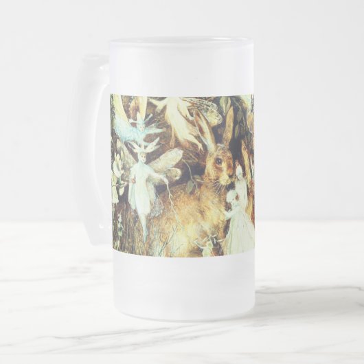 Fairies en konijn matglas bierpul (Voorkant links)
