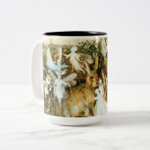 Fairies en konijn tweekleurige koffiemok (Voorkant links)