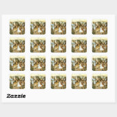 Fairies en konijn vierkante sticker (Vel)