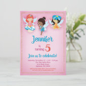 Fairies Ethnic Girls Birthday Uitnodiging (Staand voorkant)