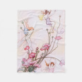 Fairies Flowers  Waterverf Fleece Deken (Voorkant)