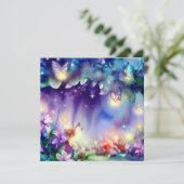 Fairies Garden: Fairies Glow, een Baby shower Kaart (Staand voorkant)