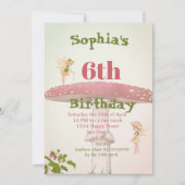 Fairies Girls Age Cute Green Birthday Kaart (Voorkant)