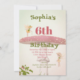 Fairies Girls Age Cute Green Birthday Kaart