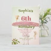 Fairies Girls Age Cute Green Birthday Kaart (Staand voorkant)