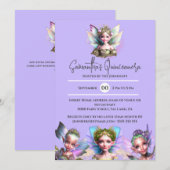 Fairies grillige magische meisjes iriserende paars kaart (Voorkant / Achterkant)