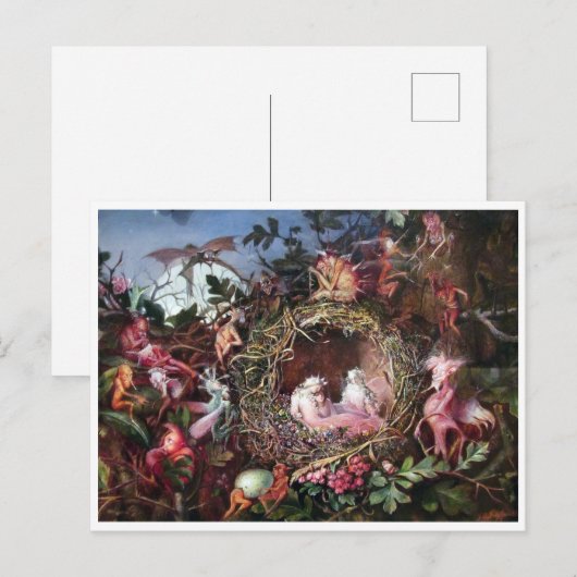 Fairies in a Birds Nest, John Anster Fitzgerald Briefkaart (Voorkant / Achterkant)
