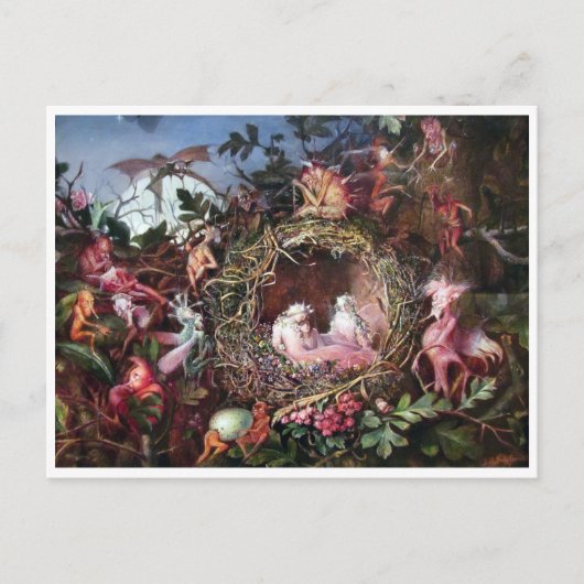Fairies in a Birds Nest, John Anster Fitzgerald Briefkaart (Voorkant)