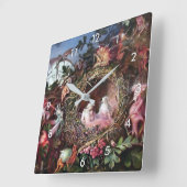 Fairies in a Birds Nest, John Anster Fitzgerald Vierkante Klok (Hoek)