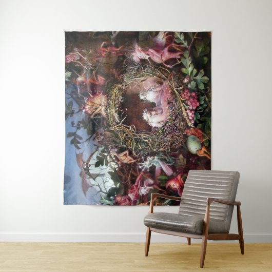 Fairies in a Birds Nest, John Anster Fitzgerald Wandkleed (In situ)