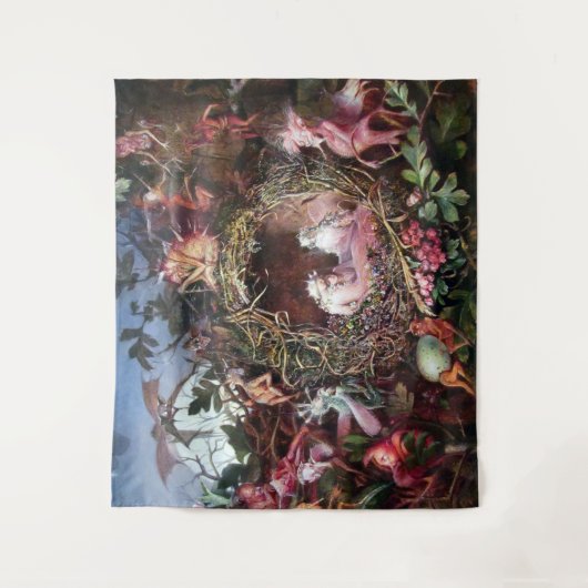 Fairies in a Birds Nest, John Anster Fitzgerald Wandkleed (Voorkant)