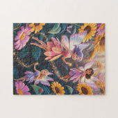 Fairies in a flower garden puzzle legpuzzel (Horizontaal)