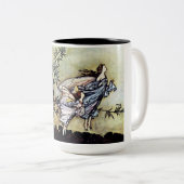 Fairies in de tuin tweekleurige koffiemok (Voorkant rechts)