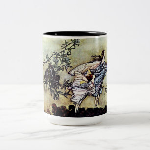 Fairies in de tuin tweekleurige koffiemok