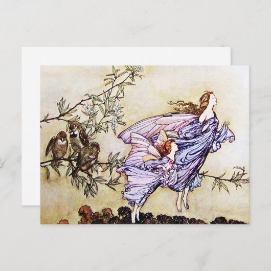 Fairies in het Briefkaart Trees (Voorkant / Achterkant)
