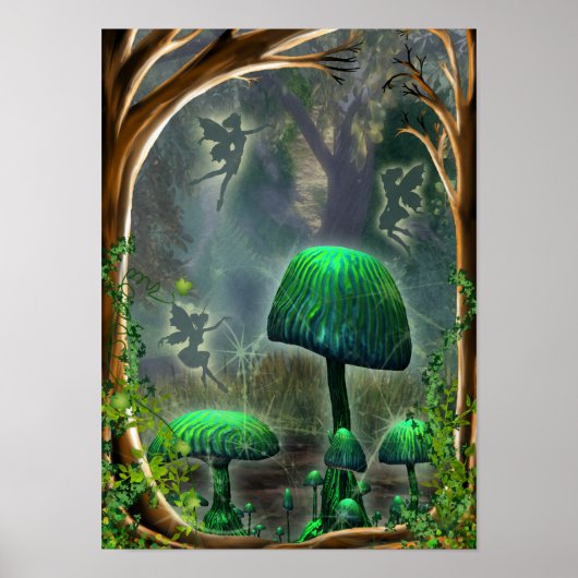 fairies in het hout poster (Voorkant)