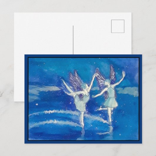 Fairies in het sneeuwBriefkaart Briefkaart (Voorkant / Achterkant)
