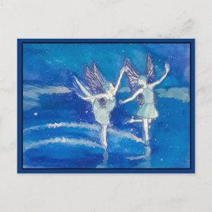 Fairies in het sneeuwBriefkaart Briefkaart