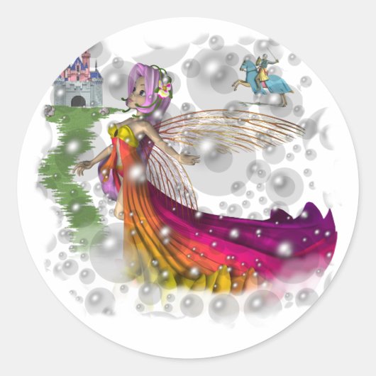 Fairies, Kastelen, Ridders Ronde Sticker (Voorkant)