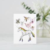 Fairies Kleur de Unicorn Briefkaart (Staand voorkant)