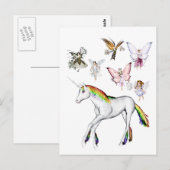 Fairies Kleur de Unicorn Briefkaart (Voorkant / Achterkant)