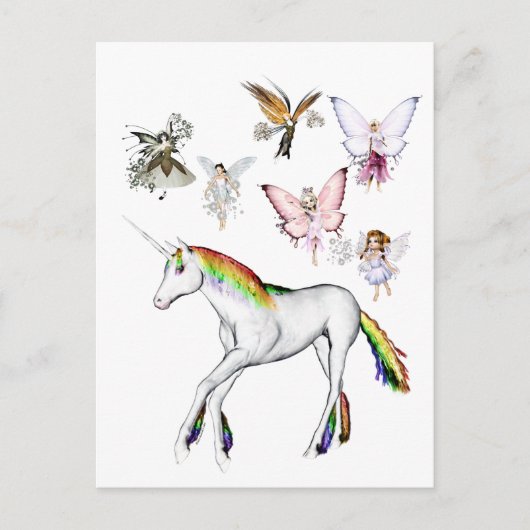 Fairies Kleur de Unicorn Briefkaart (Voorkant)