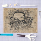  Fairies Magic Illustration Antiek Ink Art Tissuepapier (Craft)