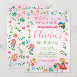 Fairies, Magical Birthday Invitation Kaart