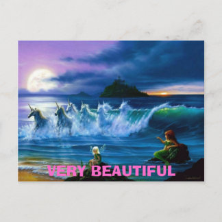 fairies-mermaids-en-eenhoorns, ZEER BEAUTIFUL Briefkaart