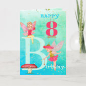 Fairies Mushroom Fantasy Schattig Blauw Goud Eeuw  Kaart (Voorkant)