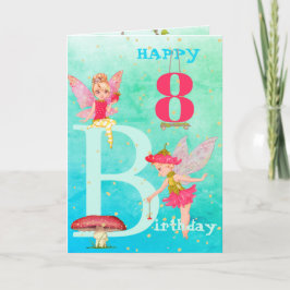 Fairies Mushroom Fantasy Schattig Blauw Goud Eeuw  Kaart