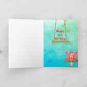 Fairies Mushroom Fantasy Schattig Blauw Goud Eeuw  Kaart (Binnen)