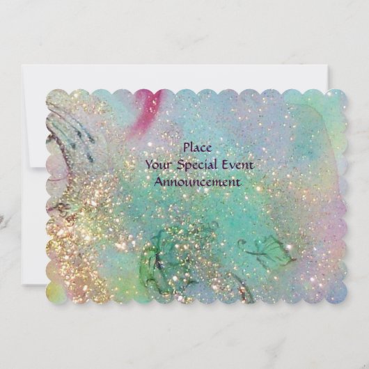 FAIRIES OF DAWN, Magic Blue Gold Sparkles Kaart (Achterkant)