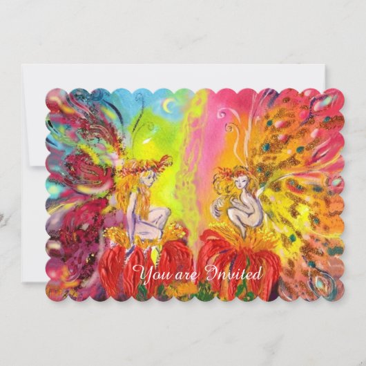 FAIRIES OF DAWN, Magic Blue Gold Sparkles Kaart (Voorkant)