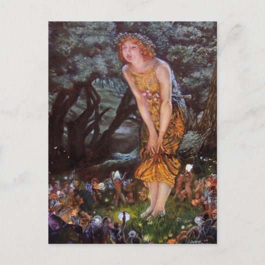 Fairies op een midzomernacht in meisjesdroom briefkaart (Voorkant)