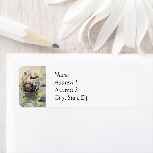 Fairies op het Seashore Address Label (Insitu)