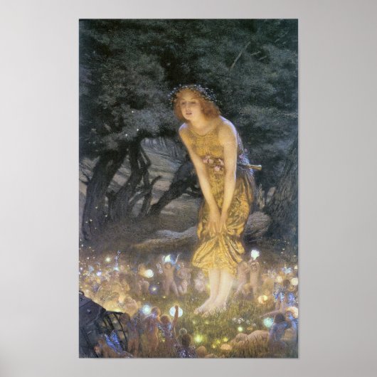 Fairies op Midzomeravond door Edward R. Hughes Poster (Voorkant)