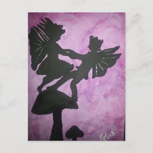Fairies op paddenstoelen.jpg briefkaart (Voorkant)