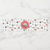 Fairies Pink Floral Mushroom Fairy Castle Verjaard Waterfles Etiket (Enkel label)