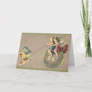 Fairies rijden op een bubbel kaart