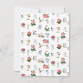 Fairies Roze Bloemen Mushroom Fairy Kasteel Monogr Bedankkaart (Achterkant)