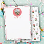 Fairies Roze Bloemen Mushroom Fairy Kasteel Monogr Bedankkaart