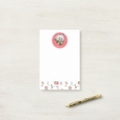 Fairies Roze Bloemen Mushroom Fairy Kasteel Monogr Post-it® Notes (Op bureau)