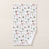 Fairies Roze Bloemen & Paddestoel Fairy Patroon Bad Handdoek (Handdoek)