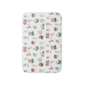 Fairies Roze Bloemen & Paddestoel Fairy Patroon Badmat (Voorkant Verticaal)