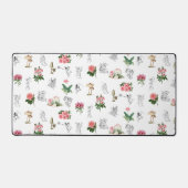 Fairies Roze Bloemen & Paddestoel Fairy Patroon Bureaumat (Voorkant)