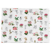 Fairies Roze Bloemen & Paddestoel Fairy Patroon Groot Cadeauzakje (Achterkant)