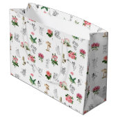 Fairies Roze Bloemen & Paddestoel Fairy Patroon Groot Cadeauzakje (Achterkant Gekanteld)